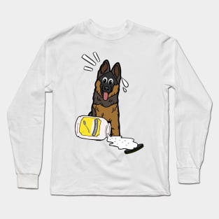 Funny guard Dog spilled mayonnaise Long Sleeve T-Shirt